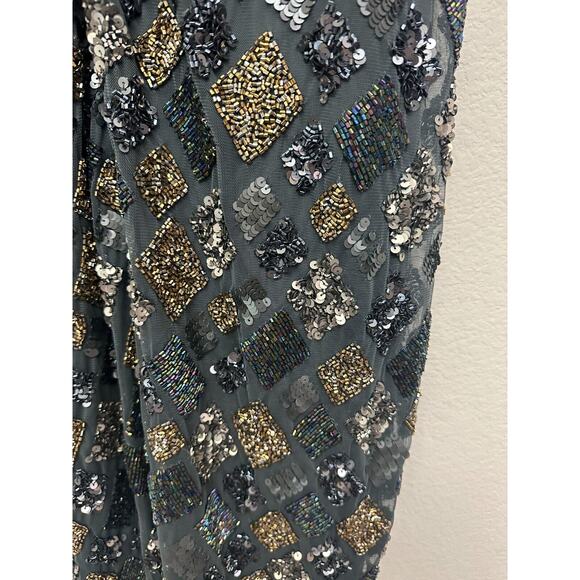 Mac Duggal Womens Evening Dress Size 12 Geometric Heavily Beaded 5472 $598 - Picture 10 of 11